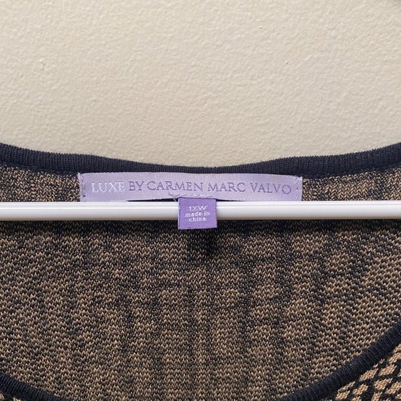 Luxe by Carmen Marc Valvo Sweater Dress with Camel Scoop Neck, 1X, Pre-Owned - Picture 5 of 7